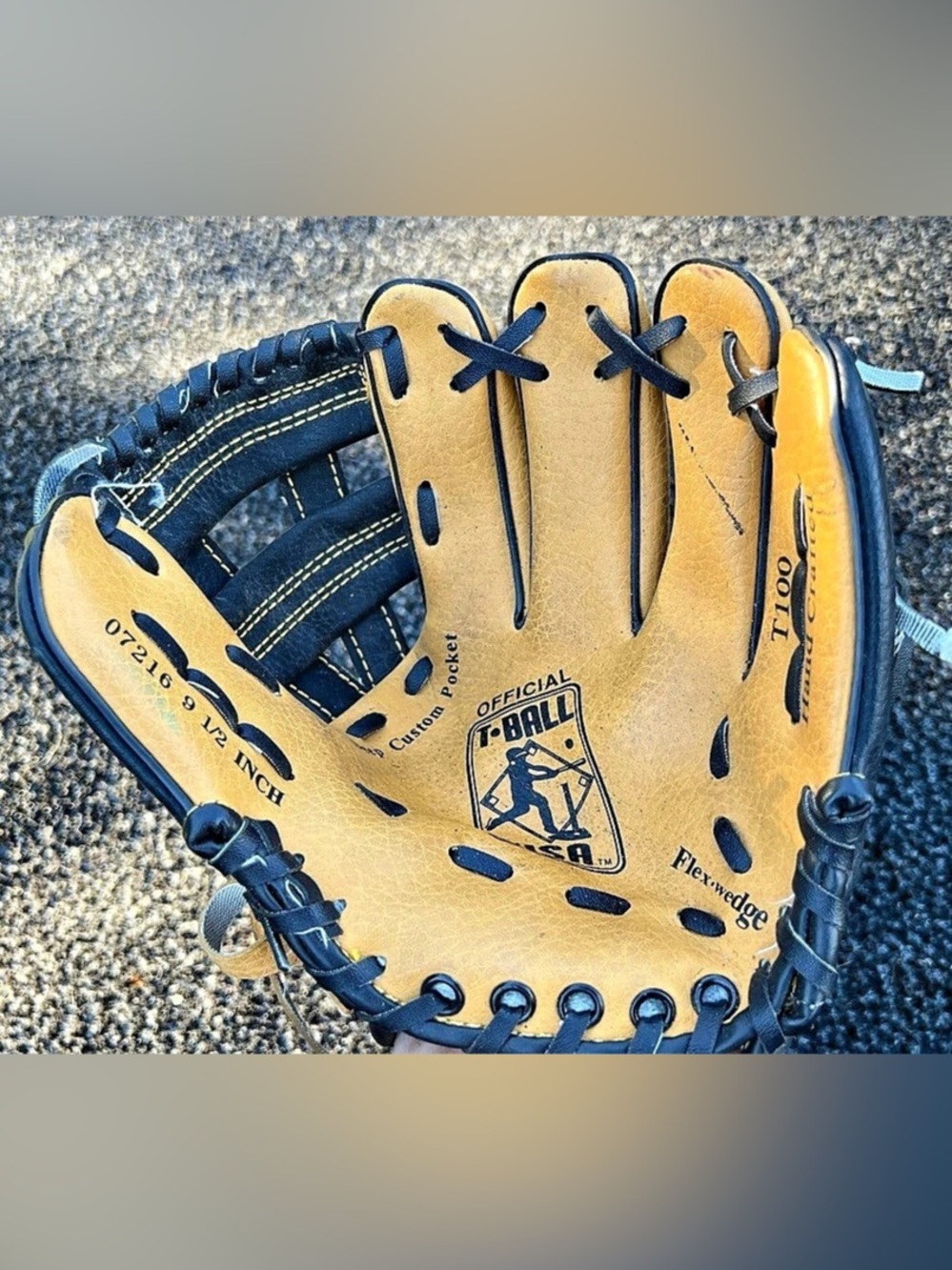 Rawlings T100 Baseball Glove 9.5 Inch Brown Black